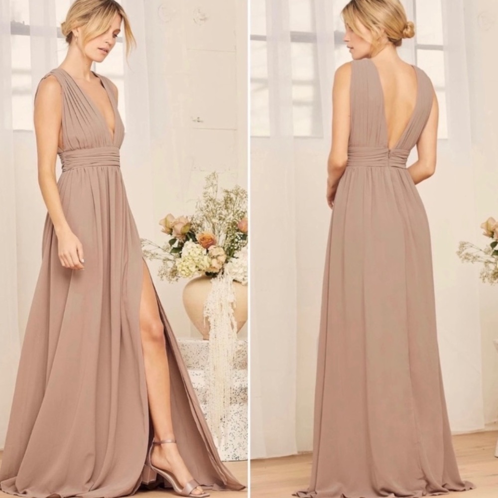 NWOT Lulus Heavenly Hues Taupe Maxi Dress - Picture 16 of 16